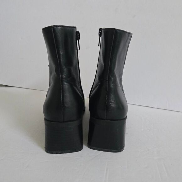 Vintage Y2K Black leather ankle boots size 6.5 - Picture 6 of 8